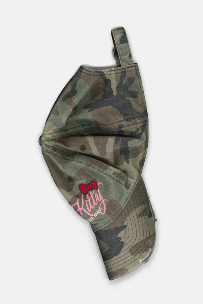 Faded Woodland Camo "HELLO KITTY" Cap - Pink