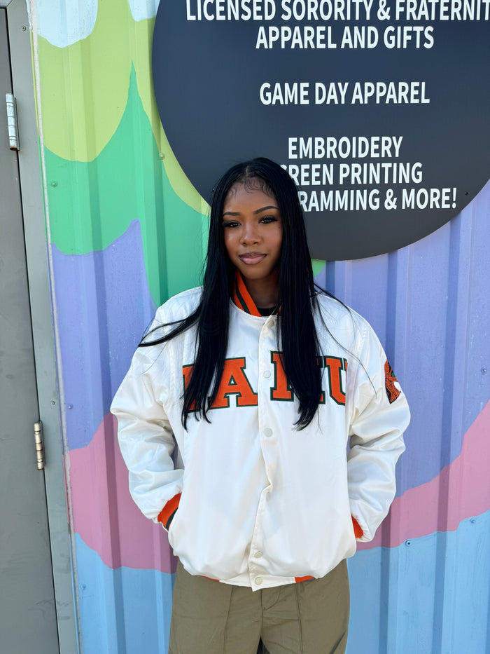 FAMU CG - Cream Satin Jacket  (Per-Order)