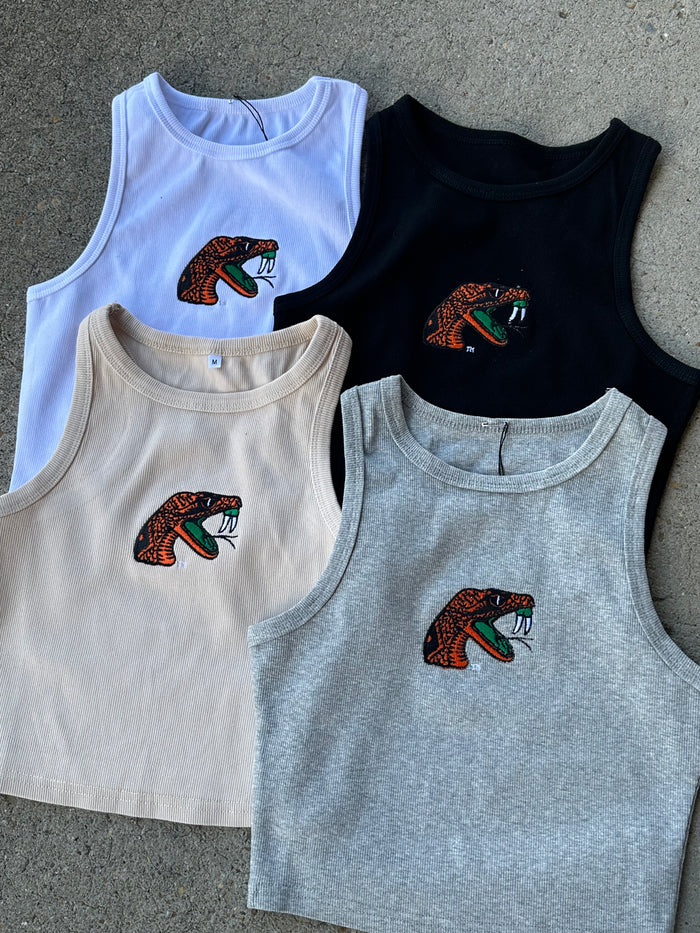 FAMU CG - High Neck Rattler Embroidered Crop Tank