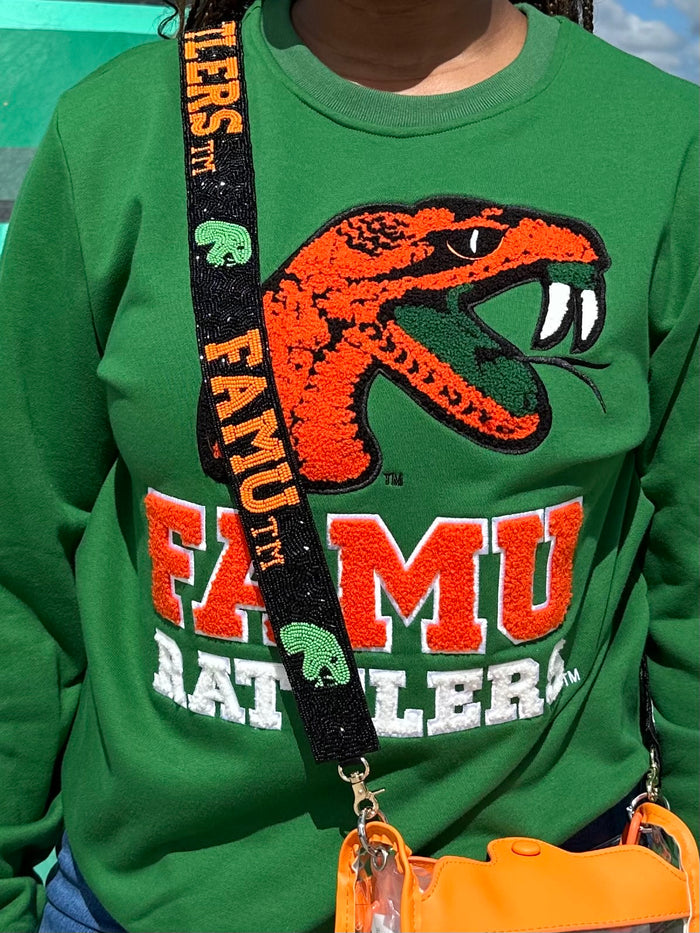 FAMU CG - NEW Black and White Beaded Purse Straps (RTS)