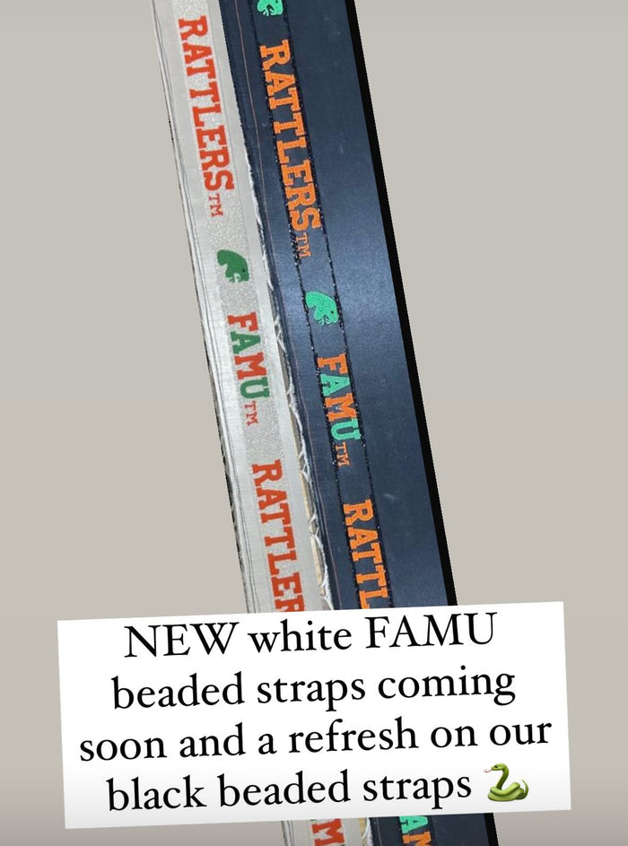 FAMU CG - NEW Black and White Beaded Purse Straps (RTS)