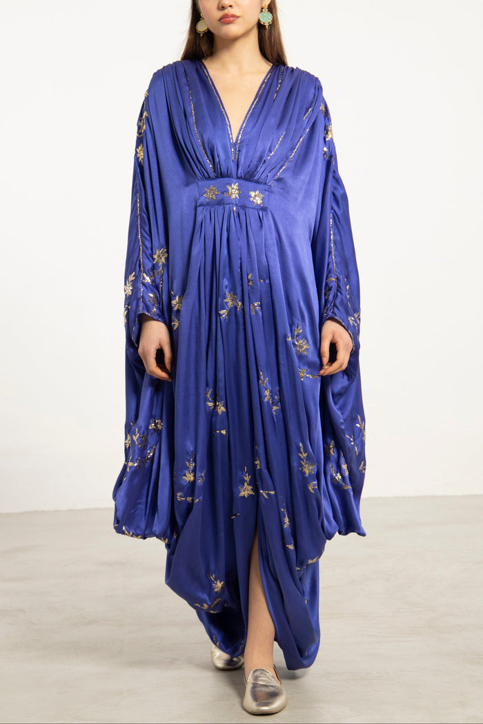 Farah Silk Tareq Cobalt Blue Gown