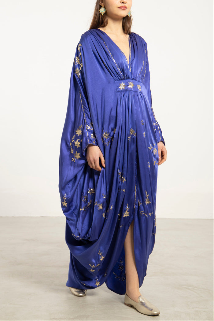 Farah Silk Tareq Cobalt Blue Gown