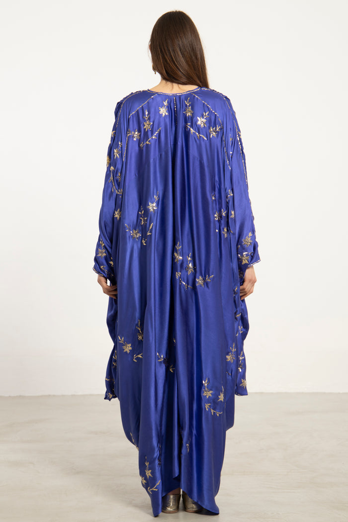 Farah Silk Tareq Cobalt Blue Gown