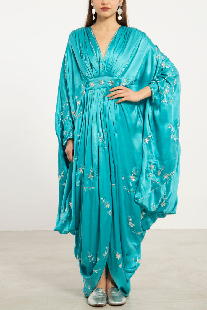 Farah Silk Tareq Light Blue Gown