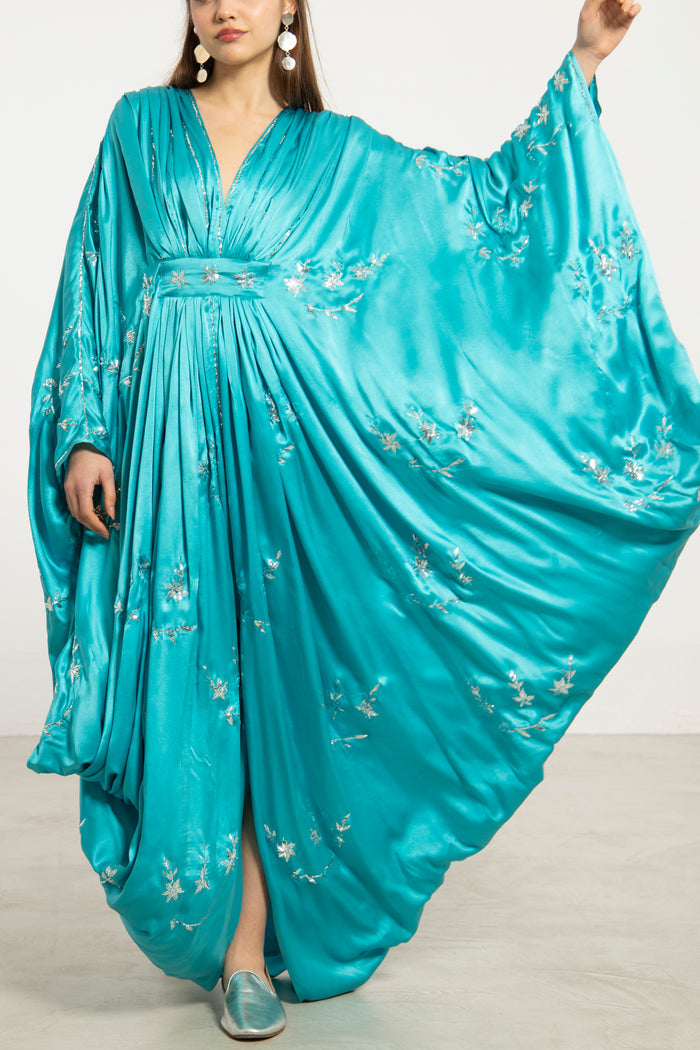 Farah Silk Tareq Light Blue Gown