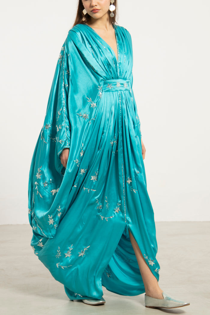 Farah Silk Tareq Light Blue Gown