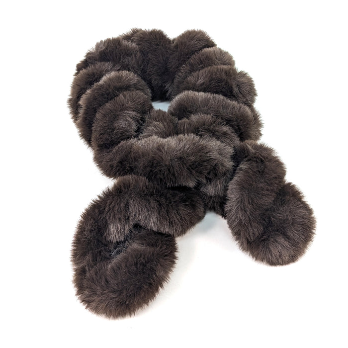 Faux Fur Corkscrew Collar - Dark Brown