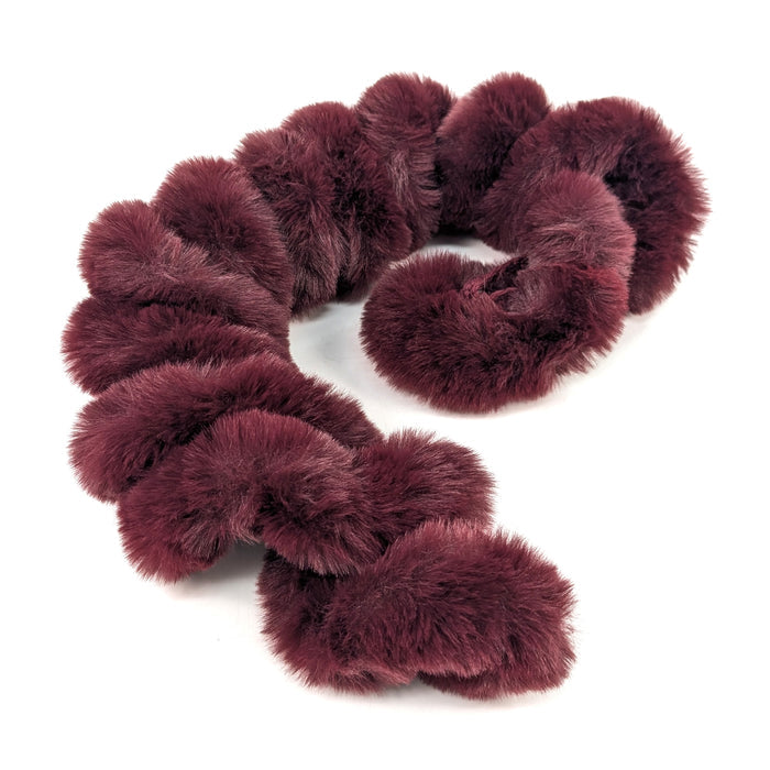 Faux Fur Corkscrew Collar - Dark Red