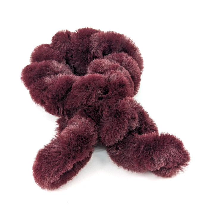 Faux Fur Corkscrew Collar - Dark Red
