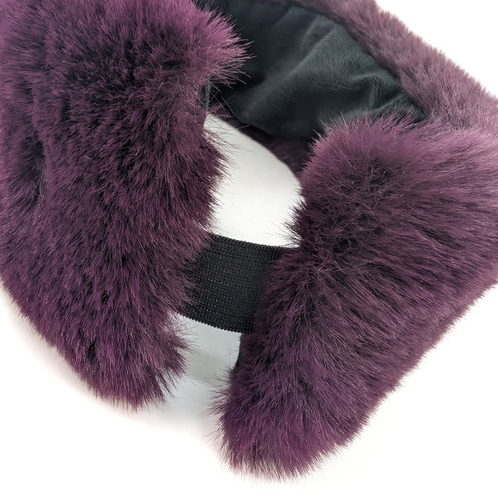 Faux Fur Head Band & Snood - Mulberry