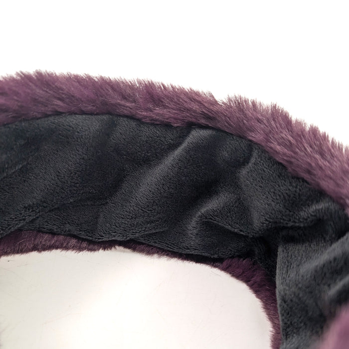 Faux Fur Head Band & Snood - Mulberry