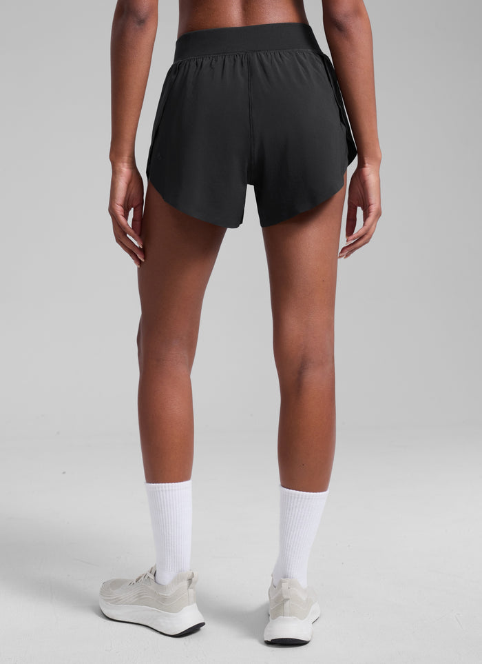 CRZ YOGA Women's Running High Waisted Mesh Lined Shorts Workout Shorts Black