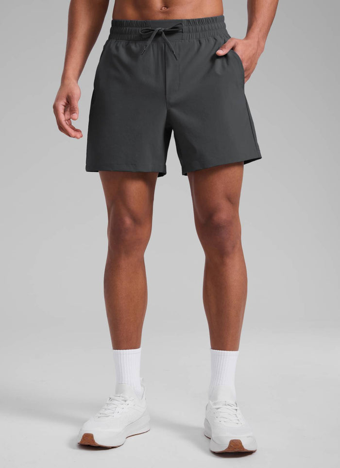 CRZ YOGA Men's Running Feathery-Fit Workout Linerless Shorts 5'' Ink Gray