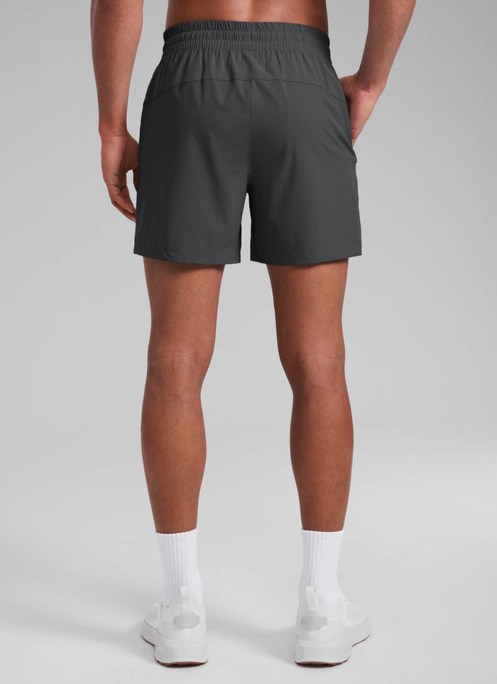 CRZ YOGA Men's Running Feathery-Fit Workout Linerless Shorts 5'' Ink Gray