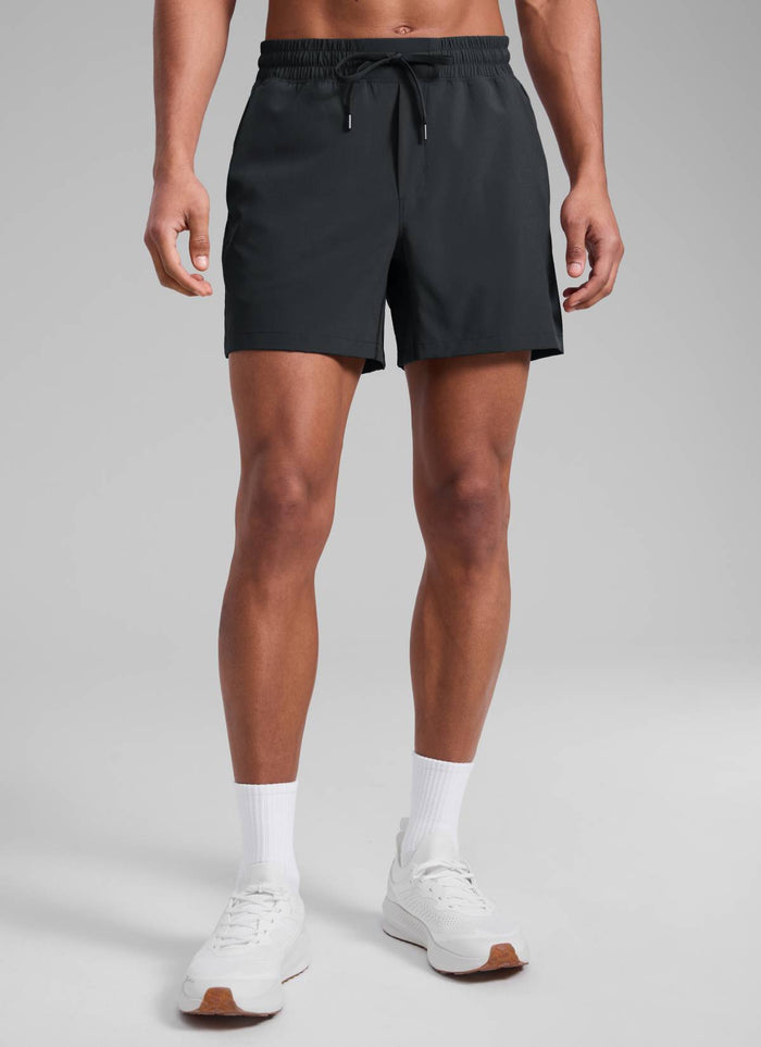 CRZ YOGA Men's Running Feathery-Fit Workout Linerless Shorts 5'' Black
