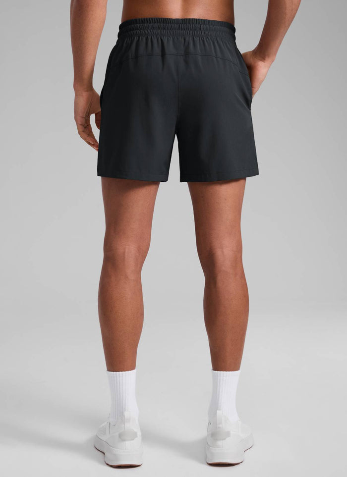 CRZ YOGA Men's Running Feathery-Fit Workout Linerless Shorts 5'' Black