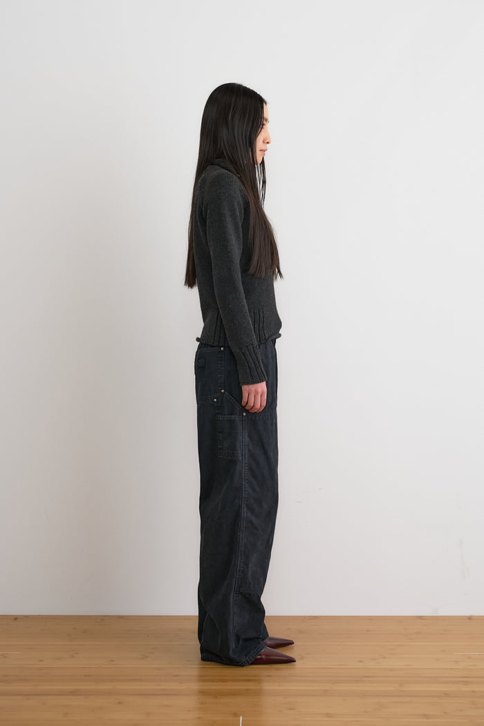 FI-Distressed Double Knee Pants (VerⅡ) / D-Gray