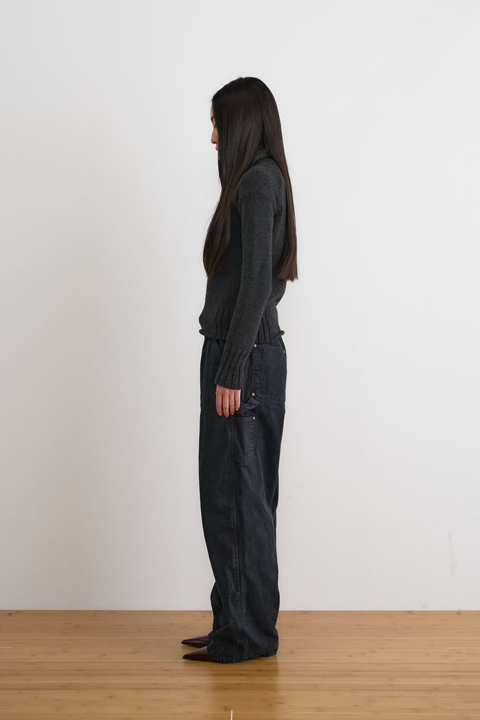 FI-Distressed Double Knee Pants (VerⅡ) / D-Gray