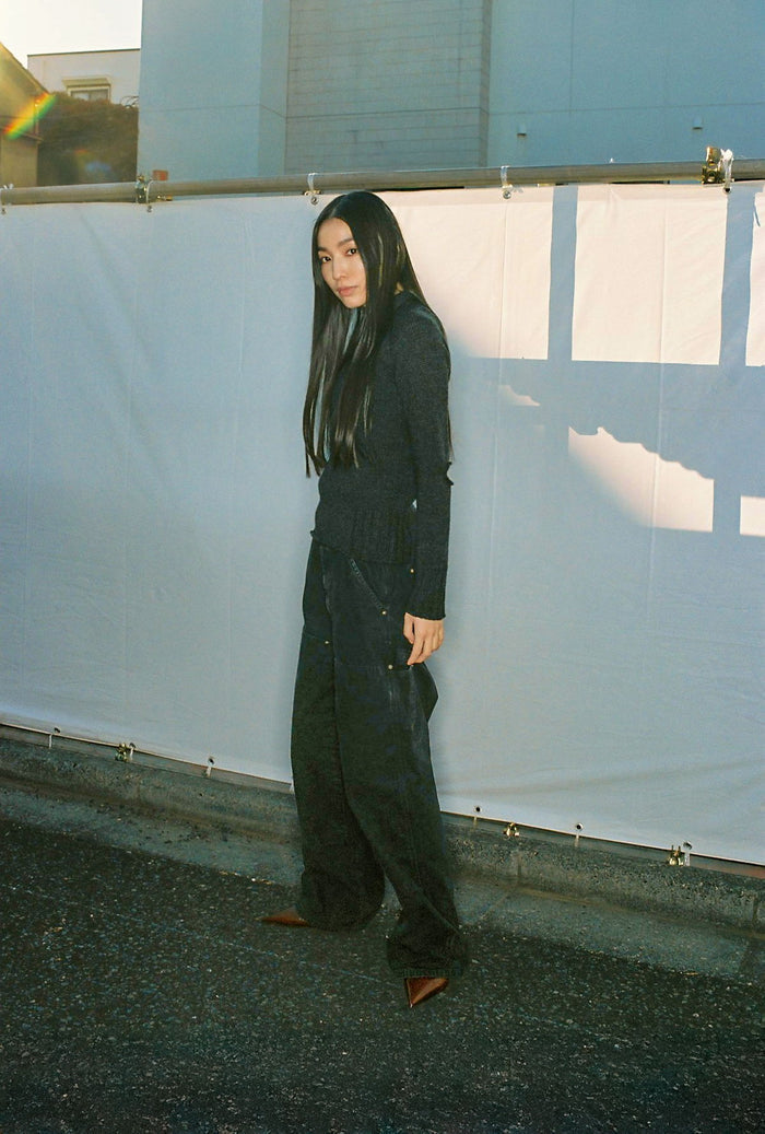FI-Distressed Double Knee Pants (VerⅡ) / D-Gray