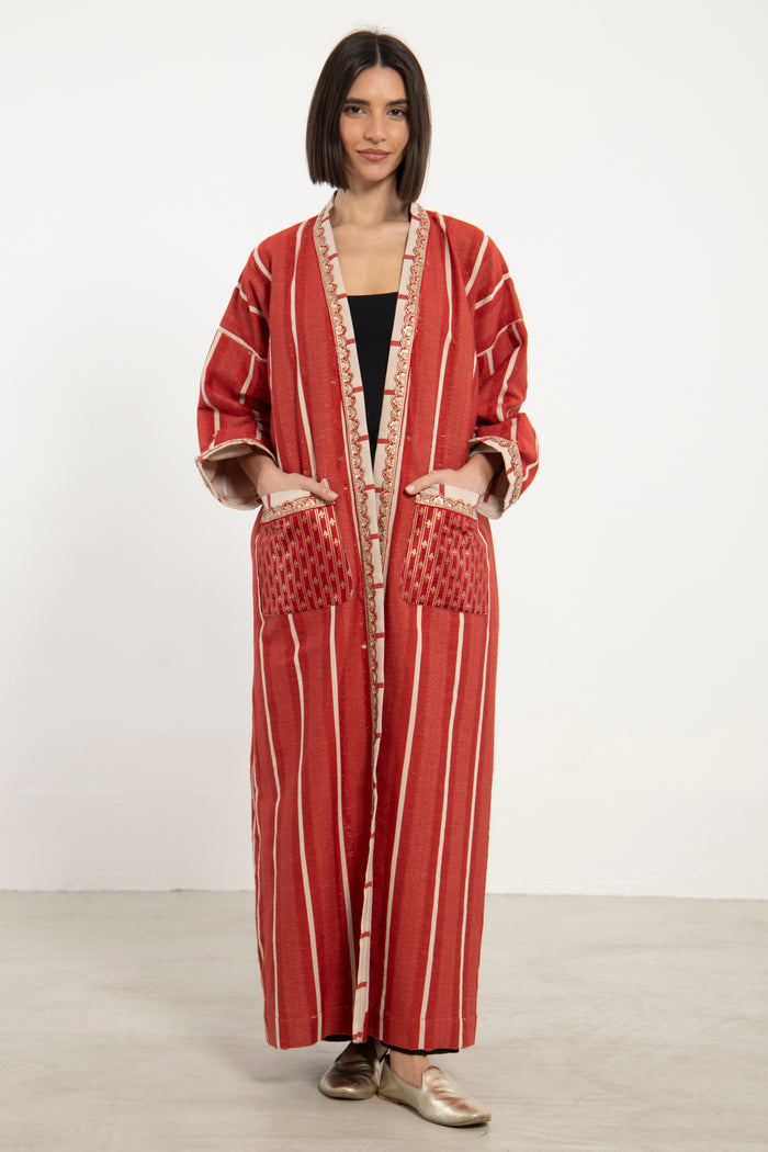 Fida Cotton Red Coat