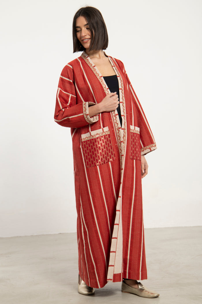 Fida Cotton Red Coat