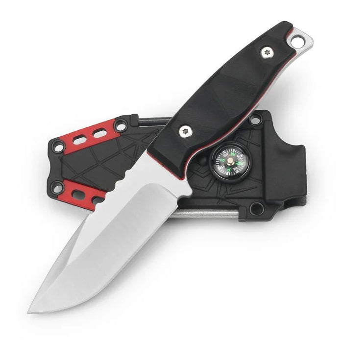 Fixed Blade Knife with Sheath - Black & Red