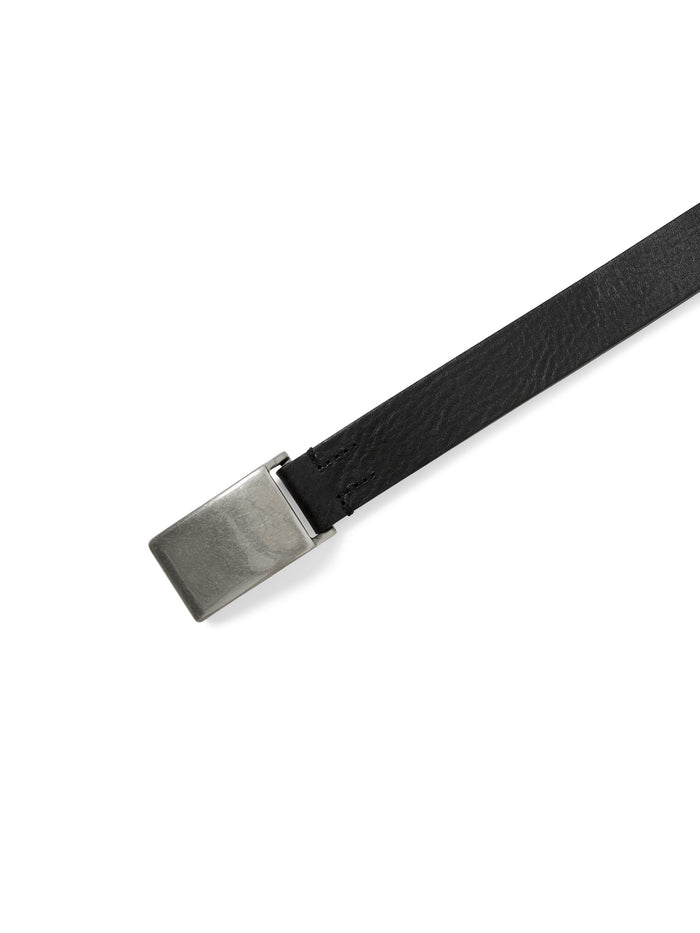 Flat Buckle Leather Belt