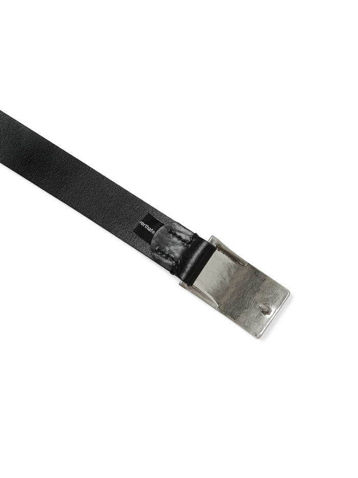 Flat Buckle Leather Belt