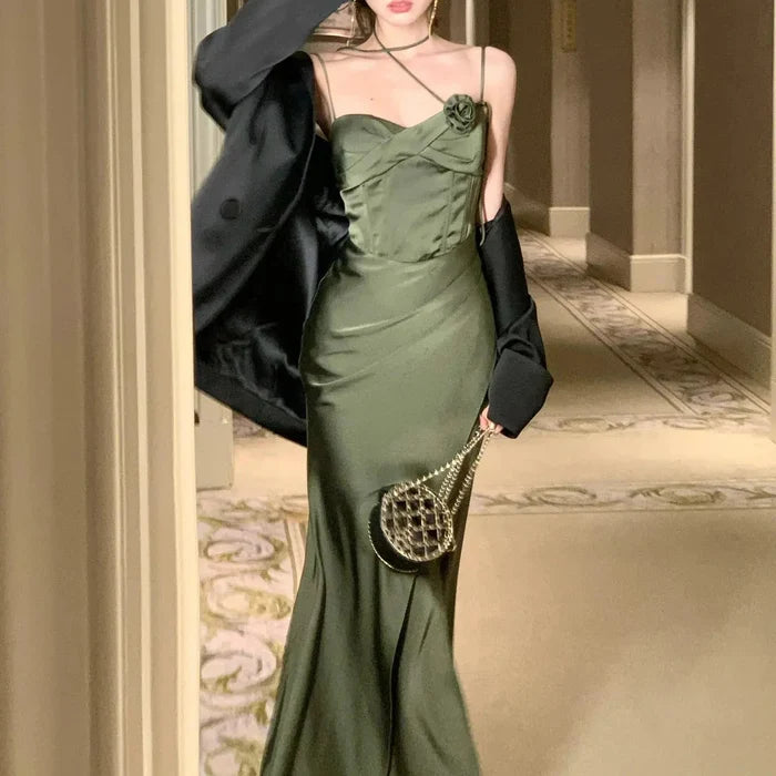 Korean Floral Long Dresses fashionnsio