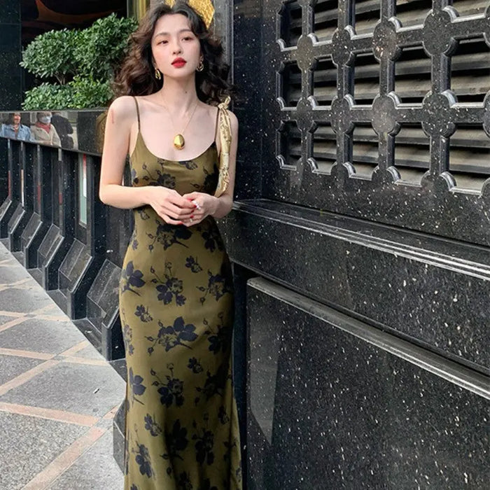 Vintage Printed Long Dress fashionnsio