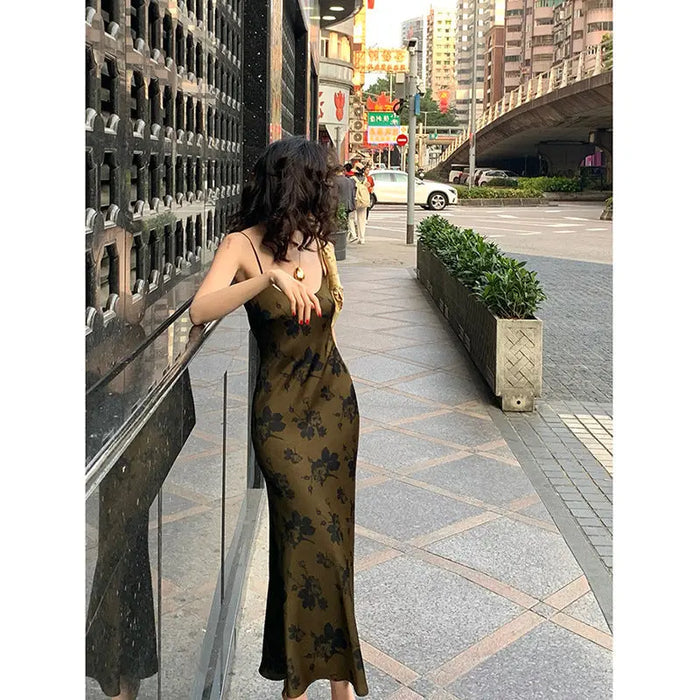 Vintage Printed Long Dress fashionnsio