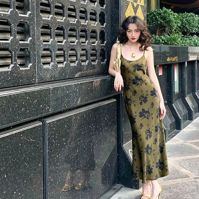 Vintage Printed Long Dress fashionnsio