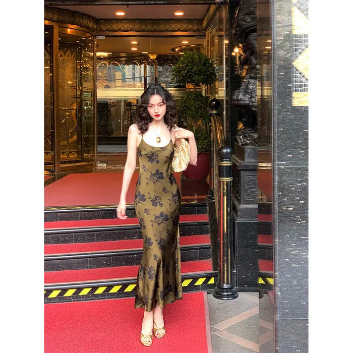 Vintage Printed Long Dress fashionnsio