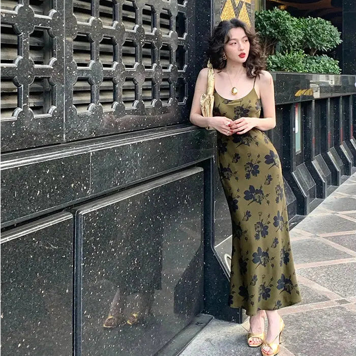 Vintage Printed Long Dress fashionnsio