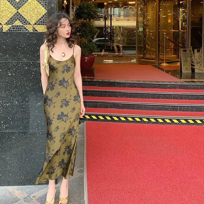 Vintage Printed Long Dress fashionnsio