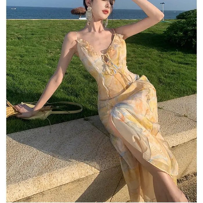 Bow Ruffles Summer Dress fashionnsio