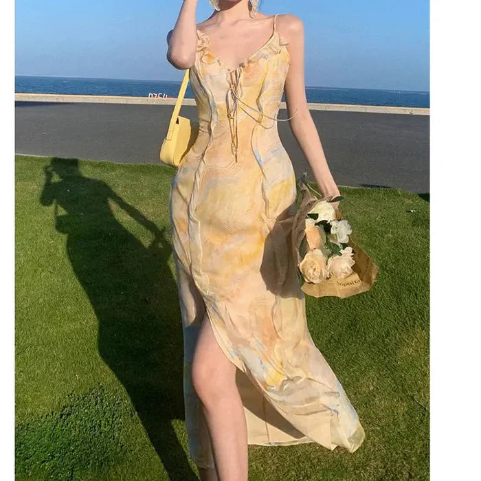Bow Ruffles Summer Dress fashionnsio