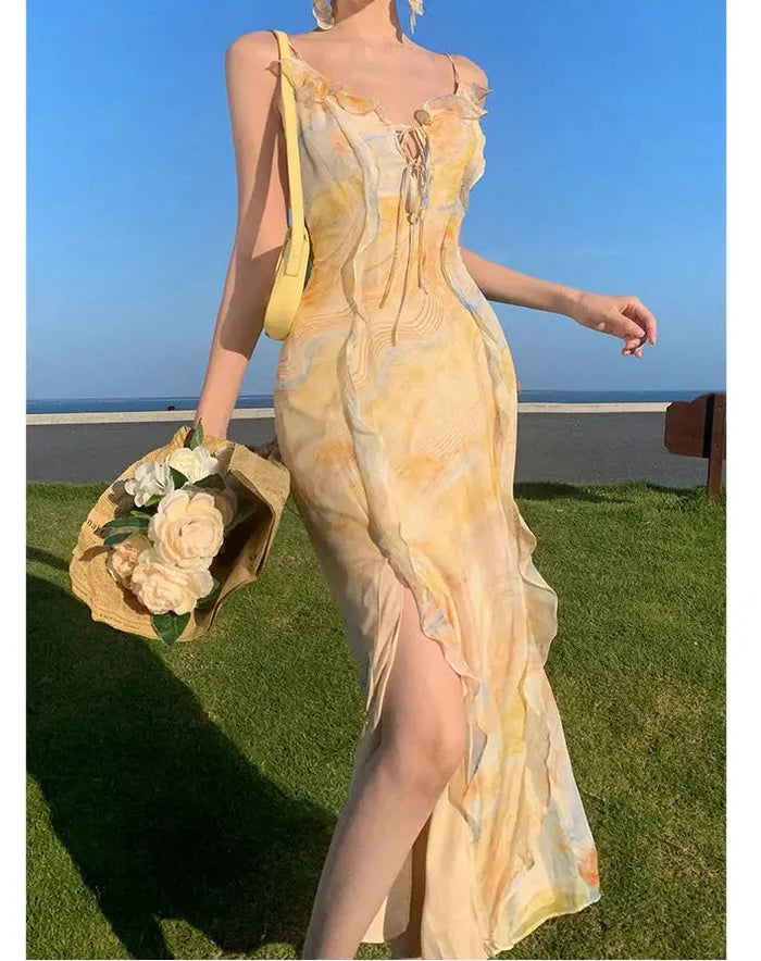 Bow Ruffles Summer Dress fashionnsio