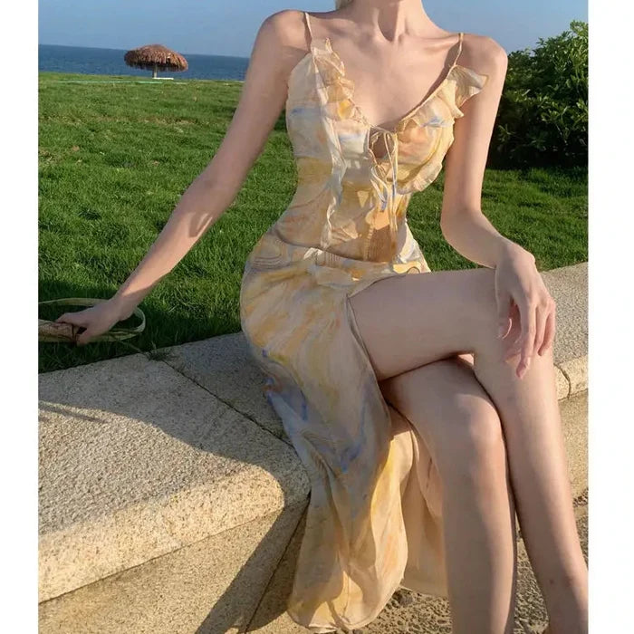 Bow Ruffles Summer Dress fashionnsio