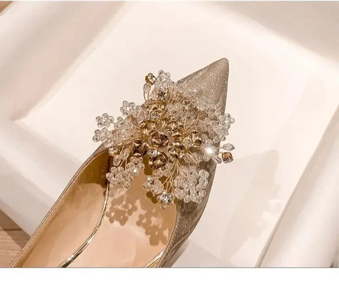 Flower Galaxy Bling Pointed Heels fashionnsio