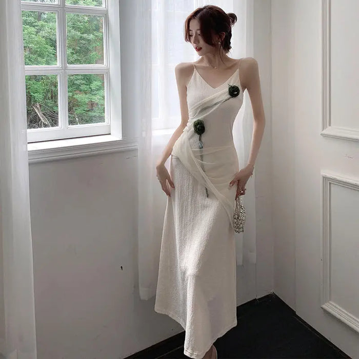 Flowers Mesh Slim Dress fashionnsio