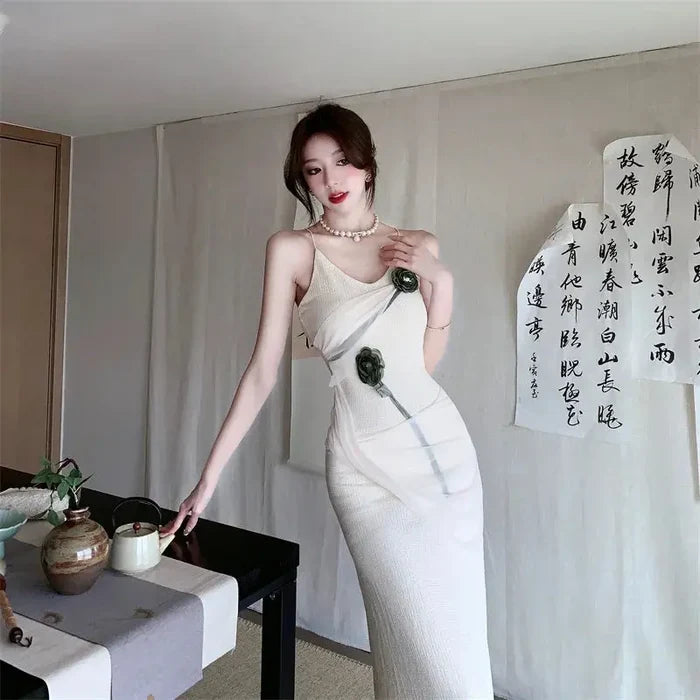 Flowers Mesh Slim Dress fashionnsio