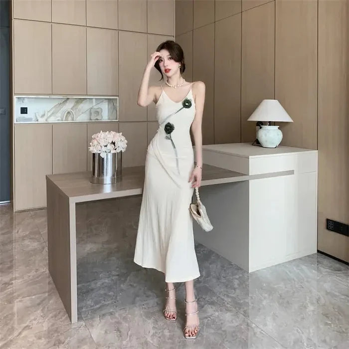 Flowers Mesh Slim Dress fashionnsio