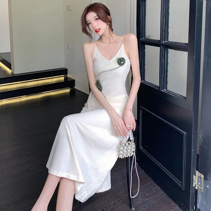 Flowers Mesh Slim Dress fashionnsio