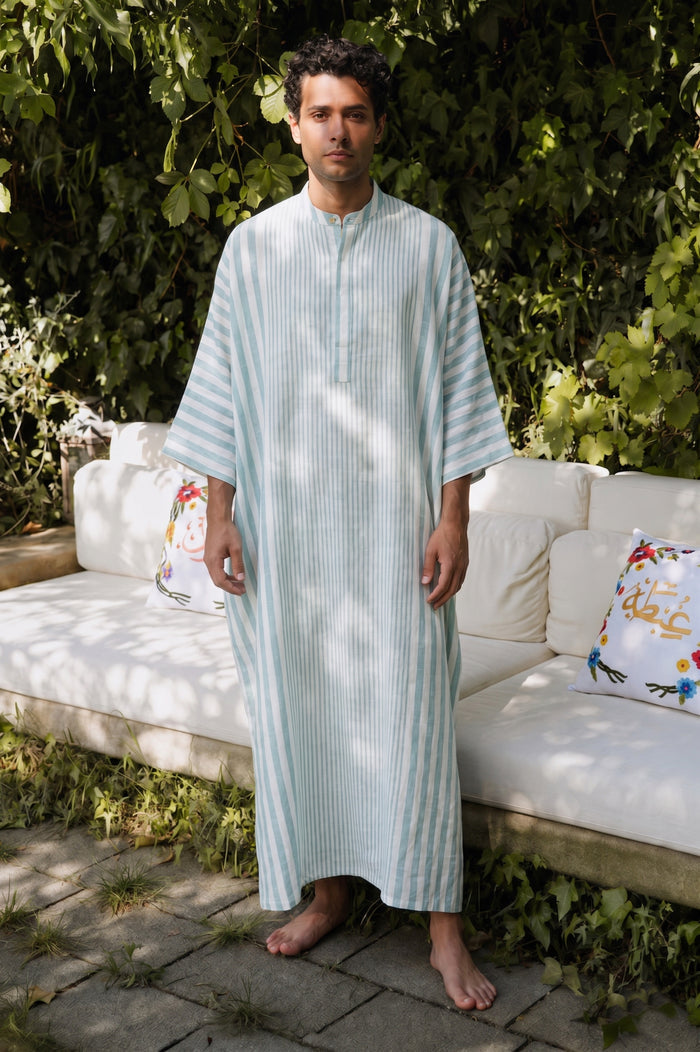 Frankie Linen Striped Jellaba