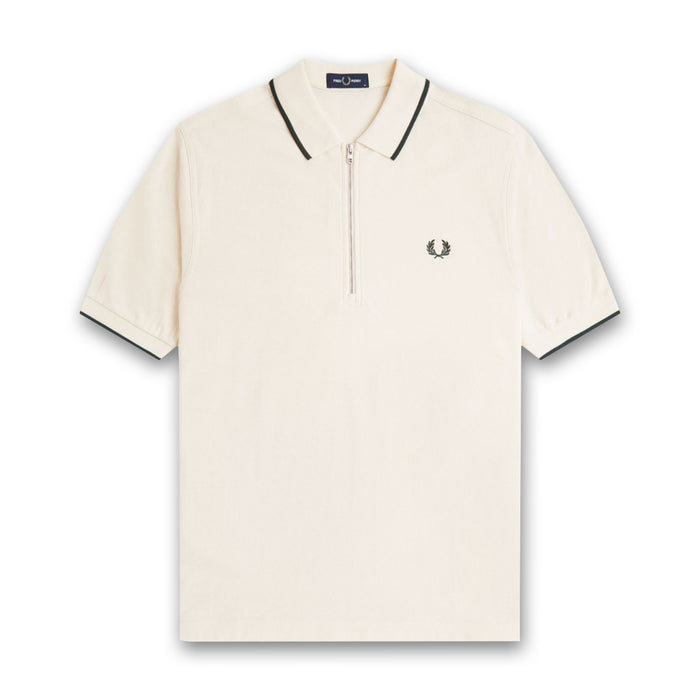 Fred Perry - Crepe Piqué Polo Shirt in Ecru - Nigel Clare