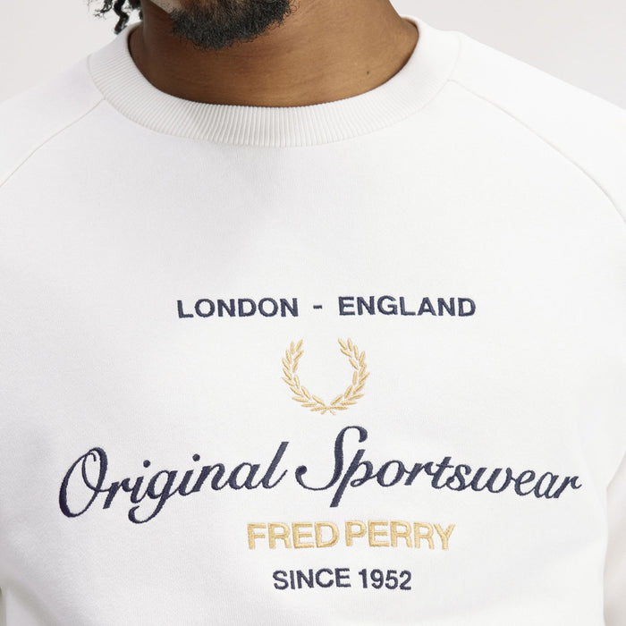 Fred Perry - Original Sportswear Sweatshirt in Snow White - Nigel Clare