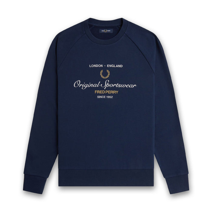 Fred Perry - Original Sportswear Sweatshirt in Tennis Blue - Nigel Clare