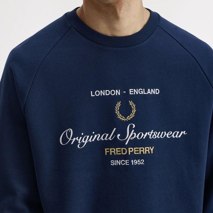Fred Perry - Original Sportswear Sweatshirt in Tennis Blue - Nigel Clare